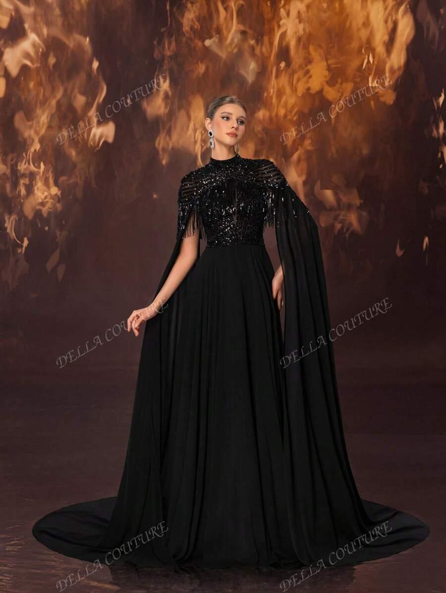 CZARNA MAXI SUKIENKA