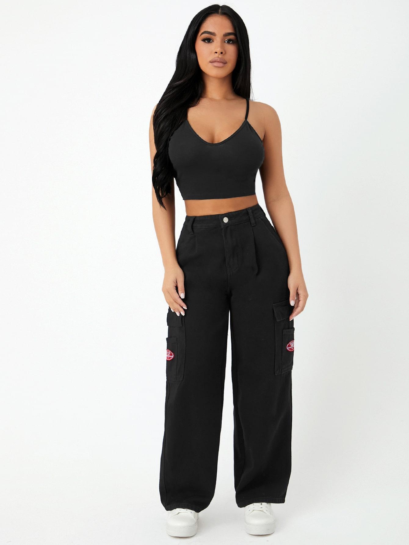 CZARNE SPODNIE JEANS