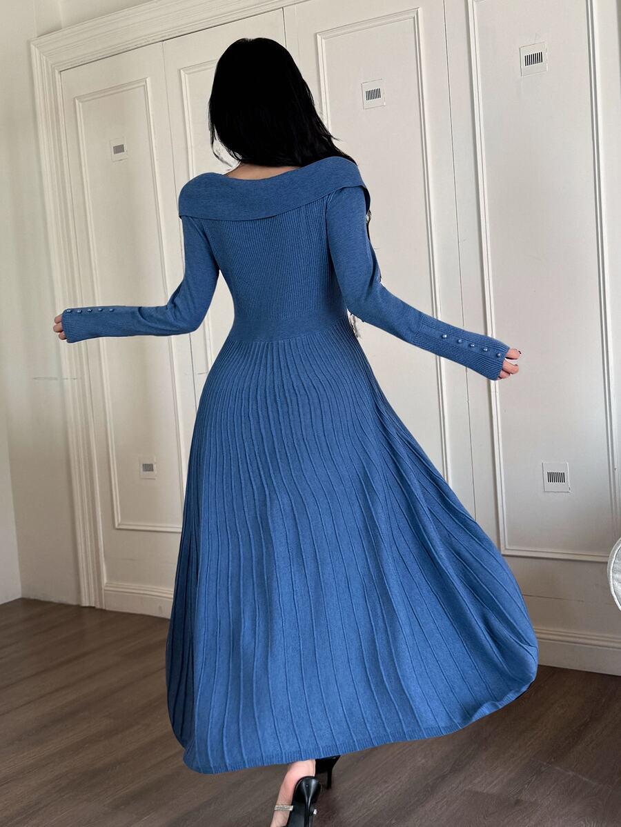 niebieska midi sukienka