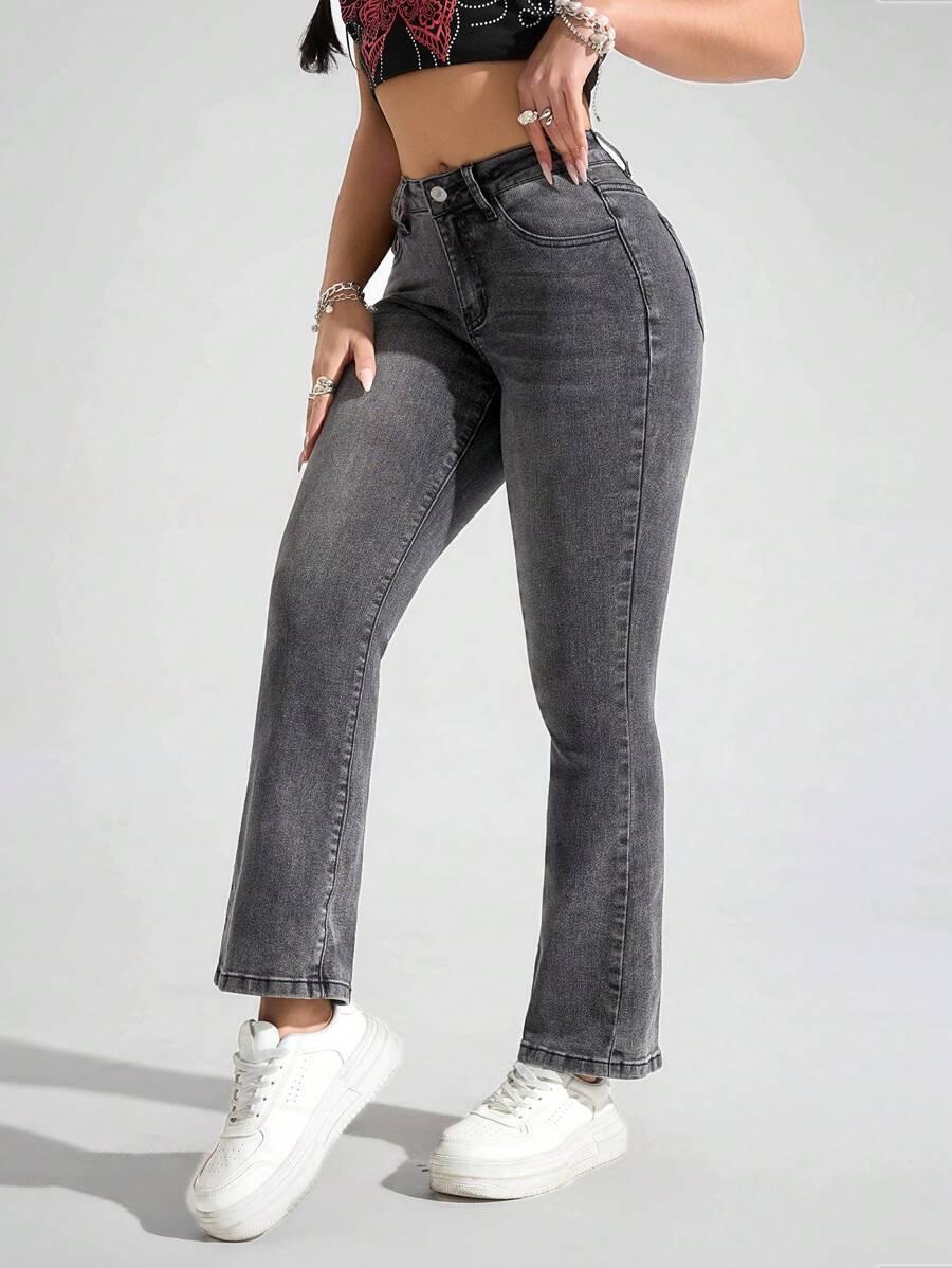 SZARE SPODNIE JEANS