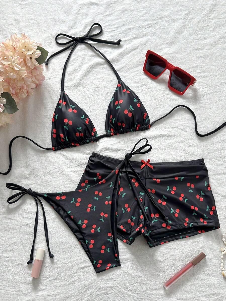 3-CZĘŚCIOWY KOMPLET BIKINI PRINT 