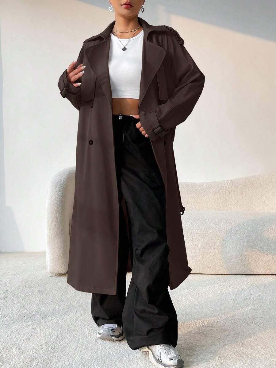 BRĄZOWY PŁASZCZ GUZIKI