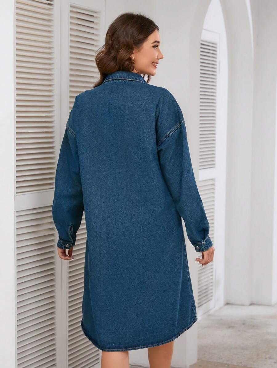 SUKIENKA JEANSOWA ROZPINANA Z KOŁNIERZEM