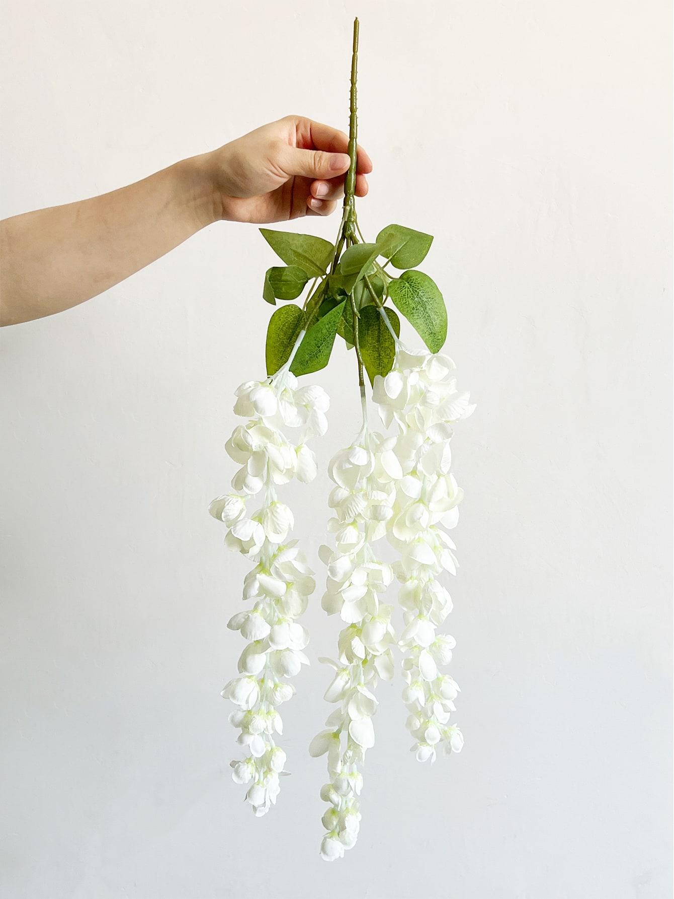 biała WISTERIA sztuczny KWIAT 1 szt.