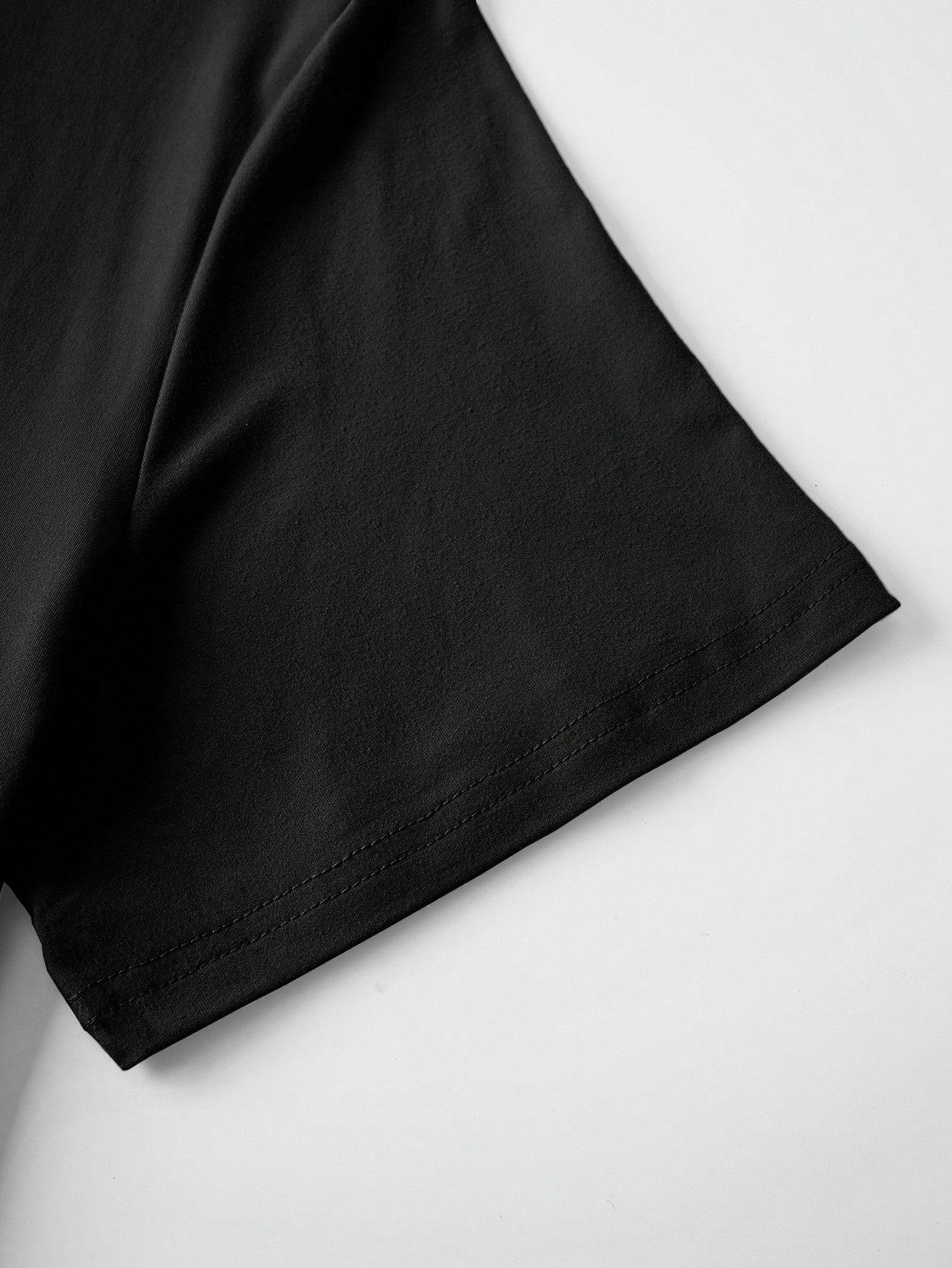 czarny t-shirt nadruk