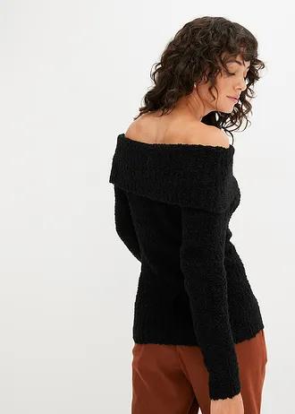 CZARNY SWETER ODKRYTE RAMIONA