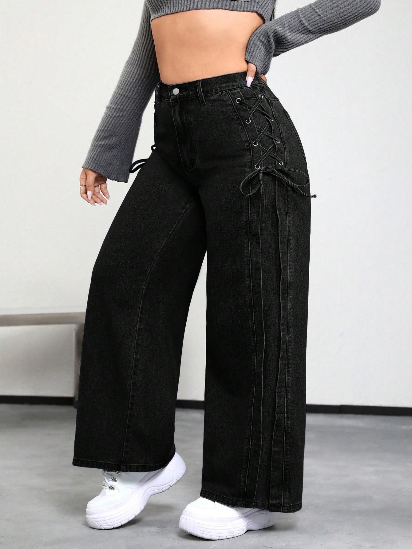 CZARNE SPODNIE JEANS