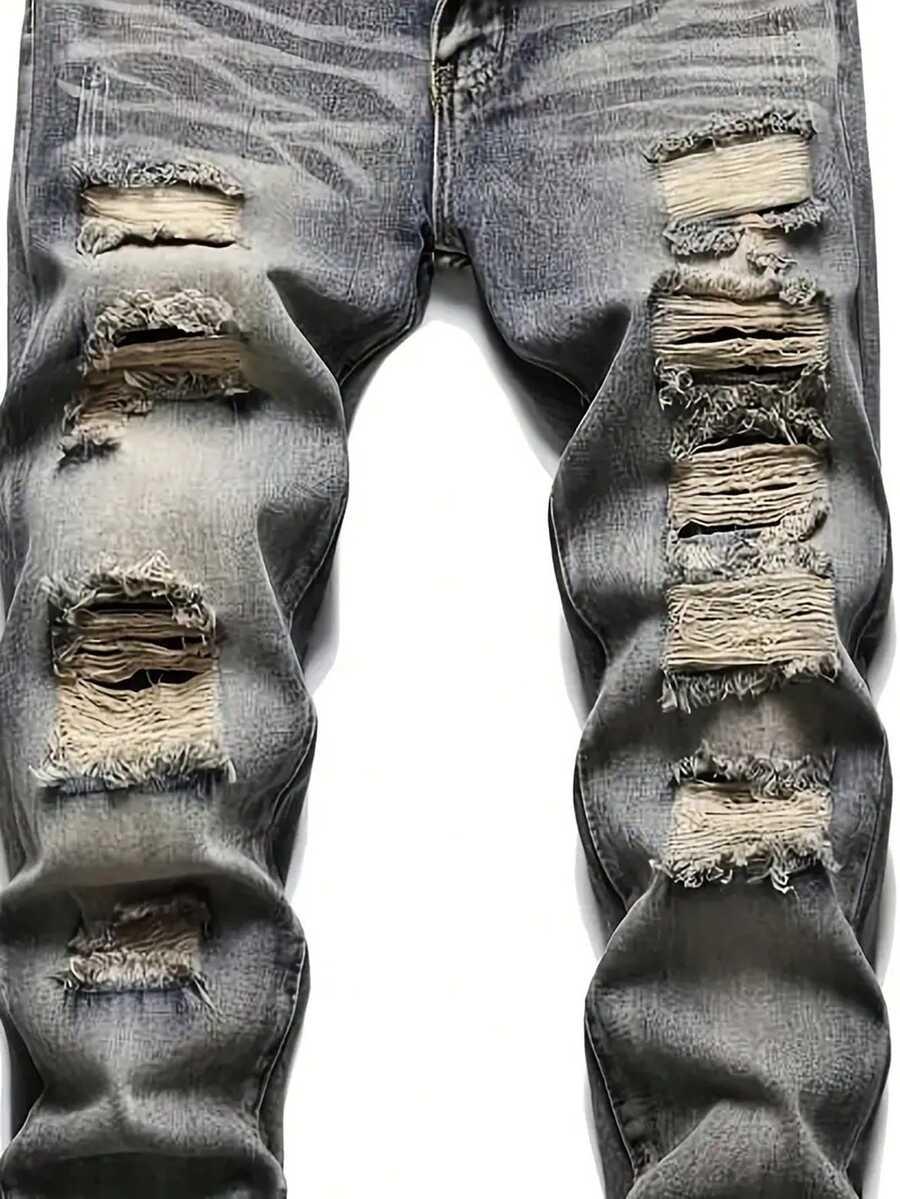 niebieskie spodnie jeans