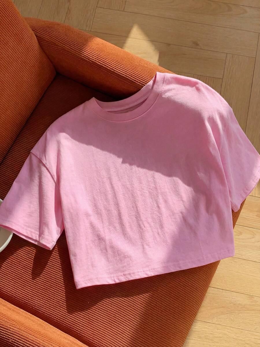różowy t-shirt casual