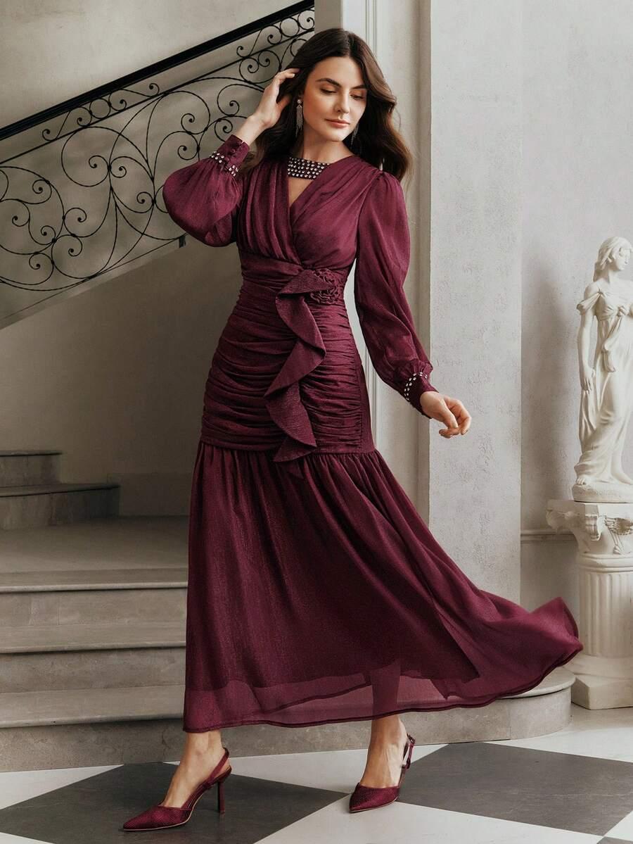 czerwona maxi sukienka