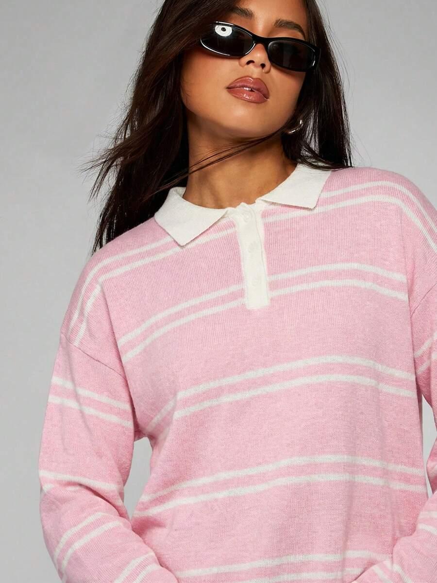 sweter w paski