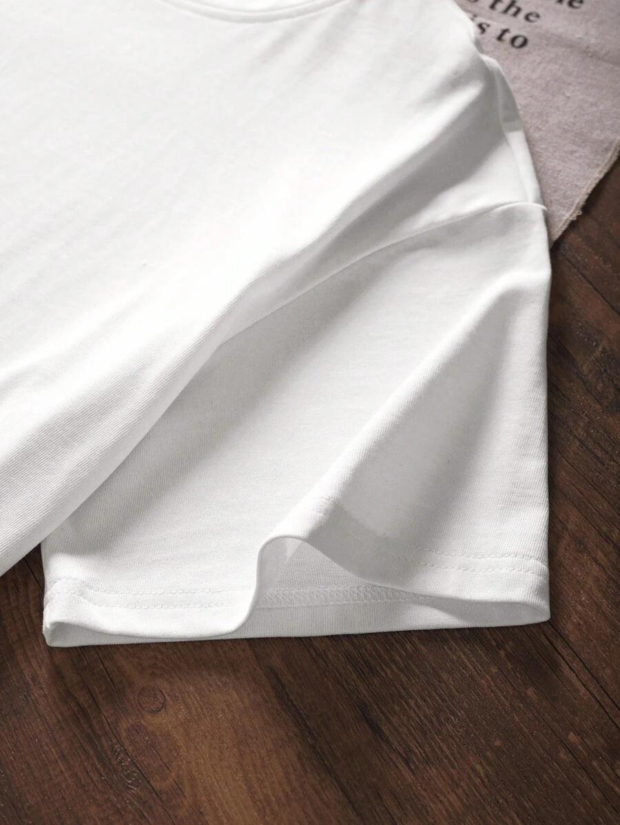 BIAŁY T-SHIRT NADRUK 