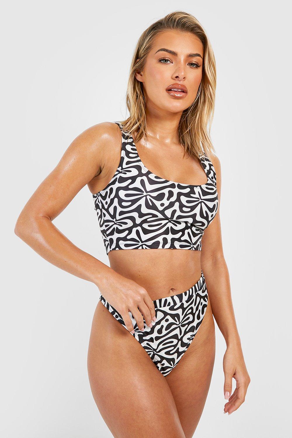 DÓŁ OD BIKINI PRINT kontrast wysoki stan