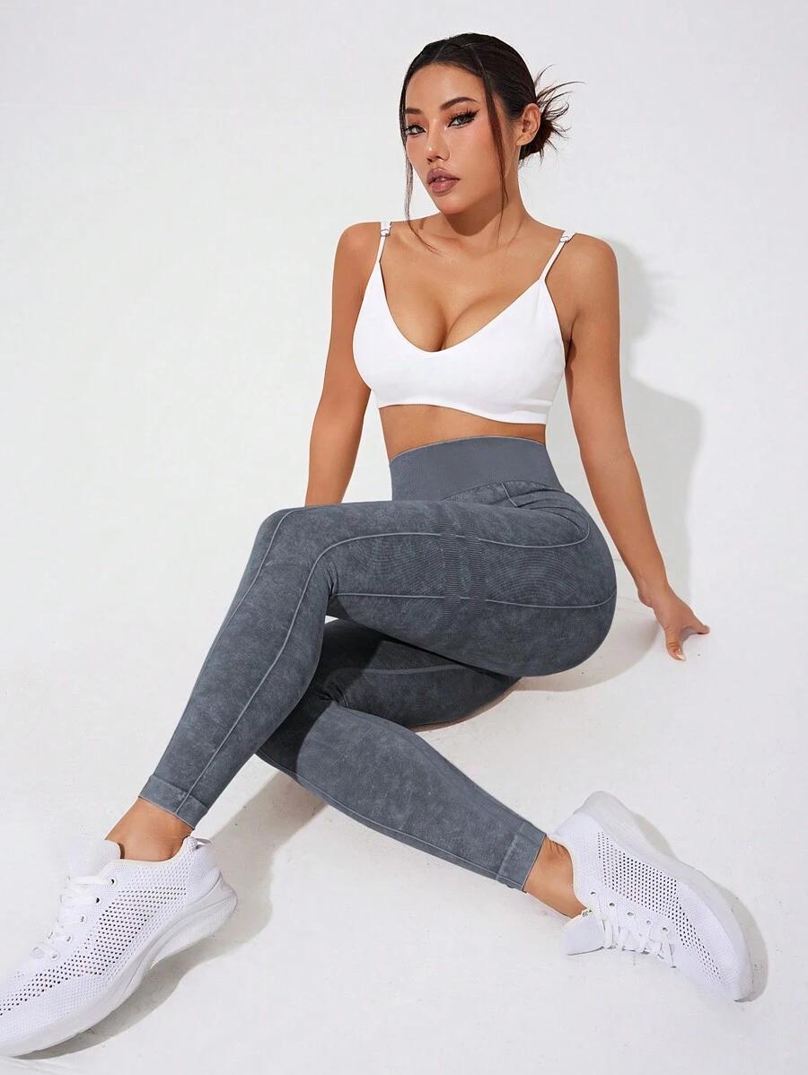 szare legginsy wysoki stan