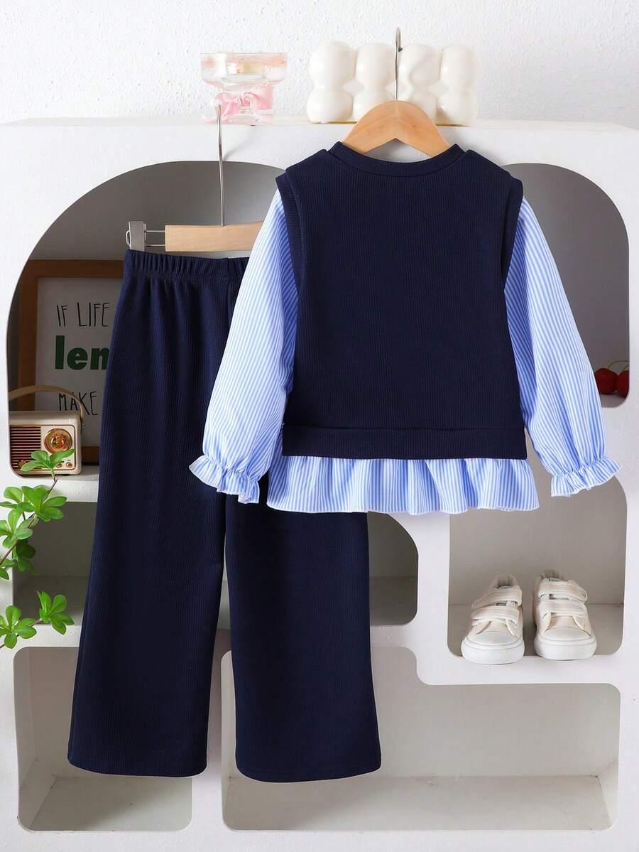 SWETER KOSZULA 2W1 SPODNIE KOMPLET