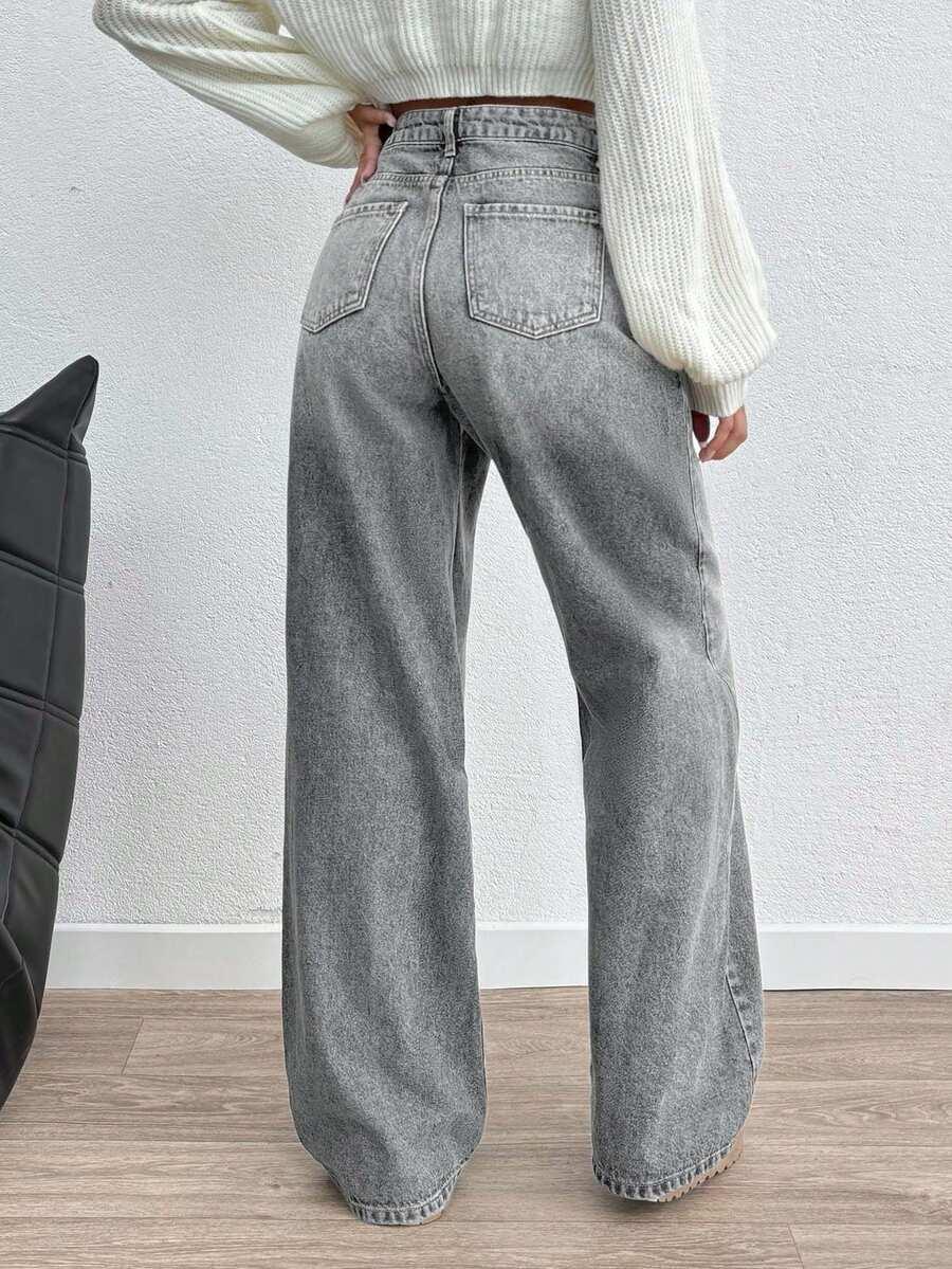 SZARE SPODNIE JEANS 