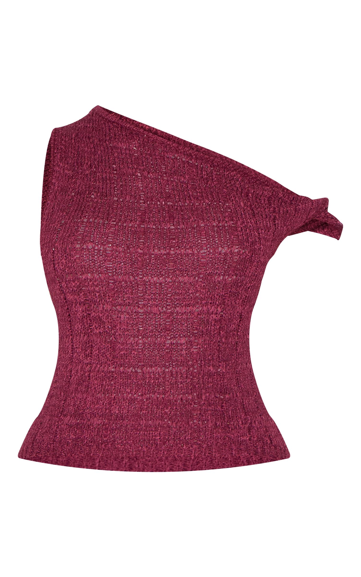 dzianinowy top asymetria