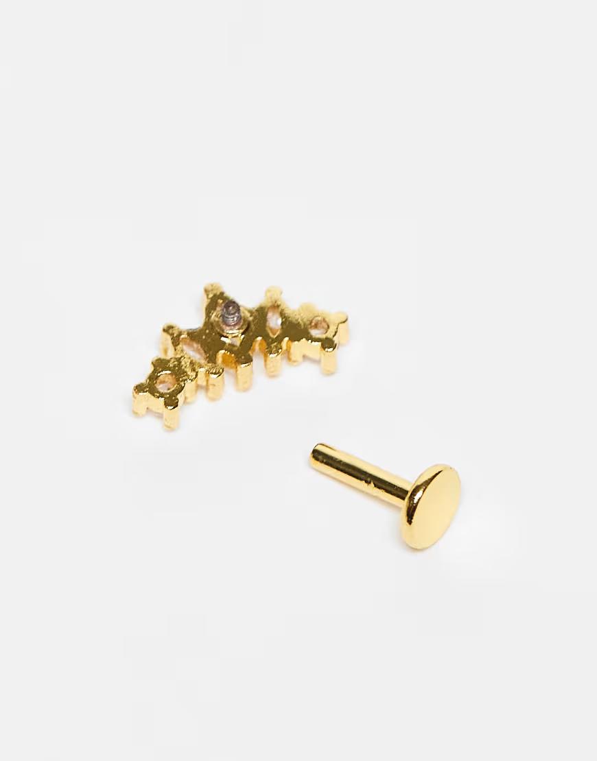 pozłacany kolczyk labret
