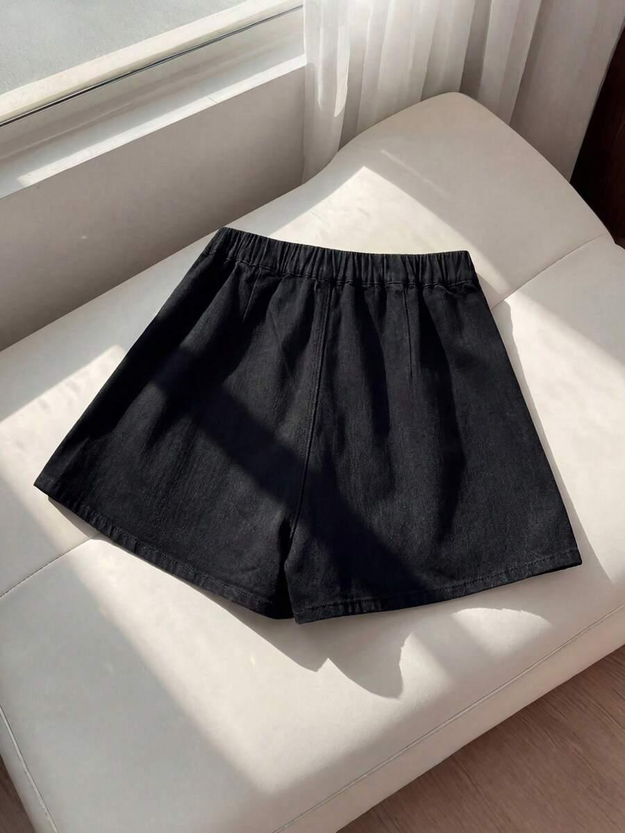 CZARNE SPÓDNICO-SPODENKI jeans