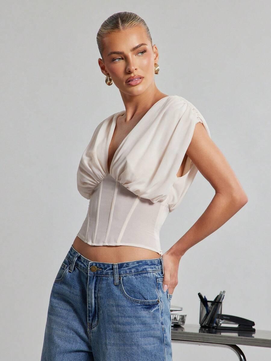 BLUZKA V-NECK ZIP