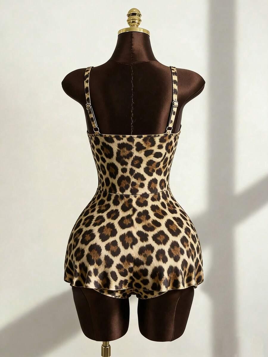 DWUCZĘŚCIOWY STRÓJ KĄPIELOWY ANIMAL PRINT kwiaty