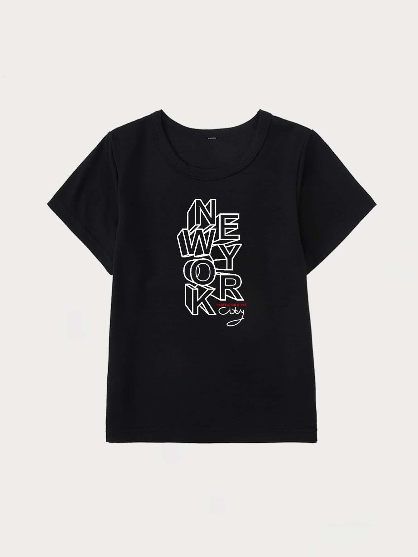 czarny t-shirt nadruk 