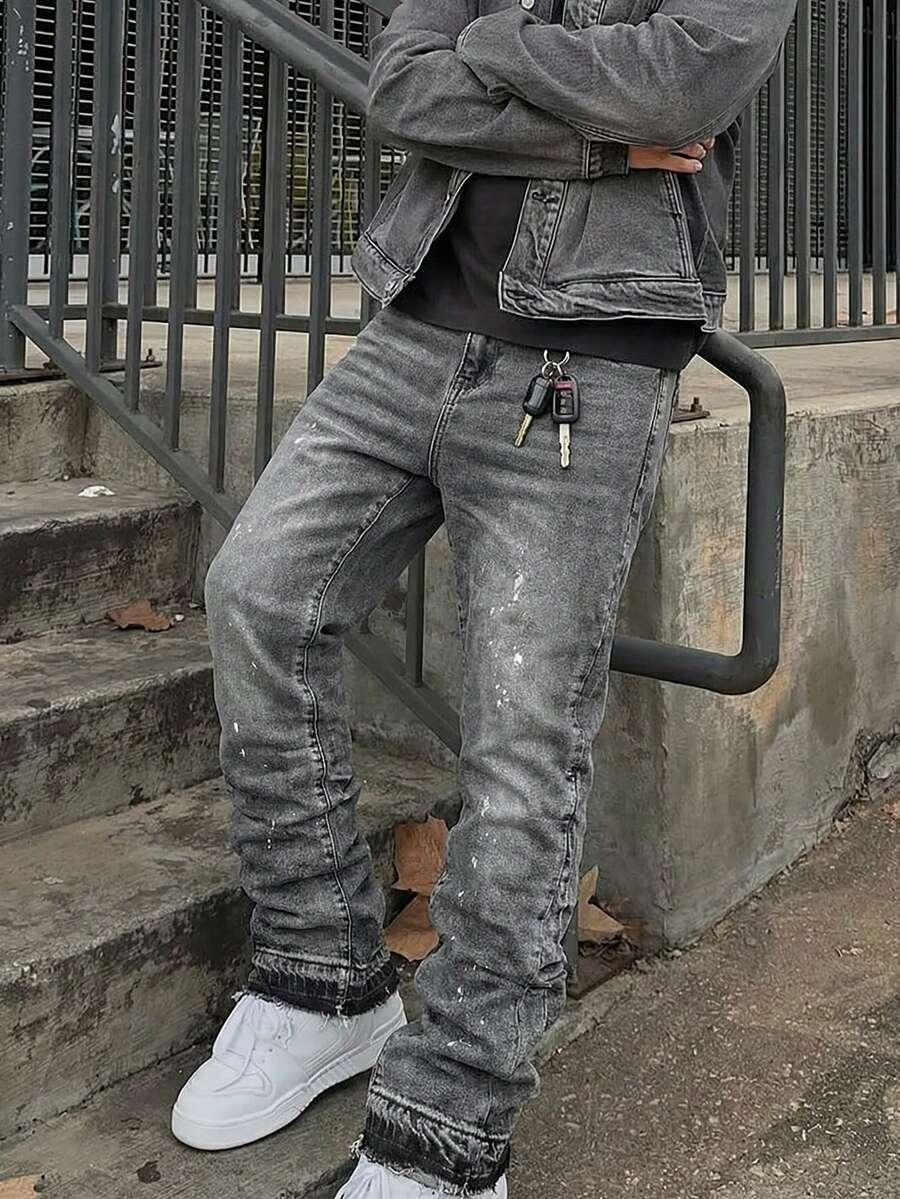 SZARE SPODNIE JEANS 