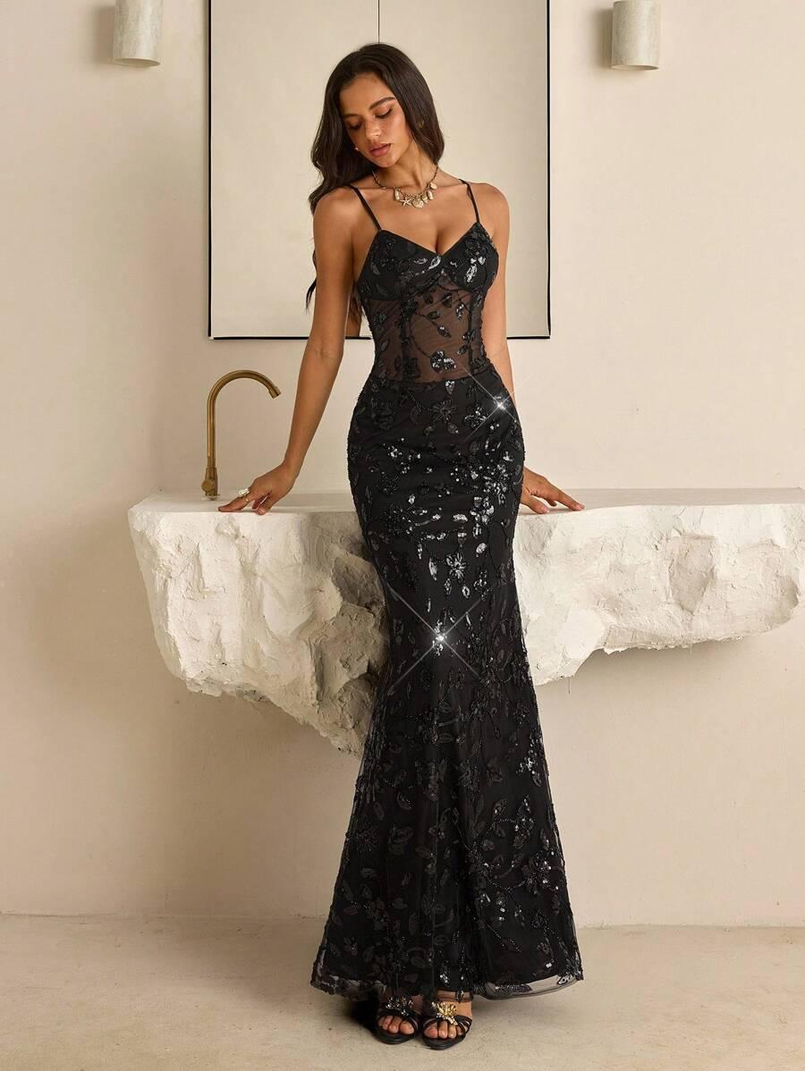 czarna maxi sukienka