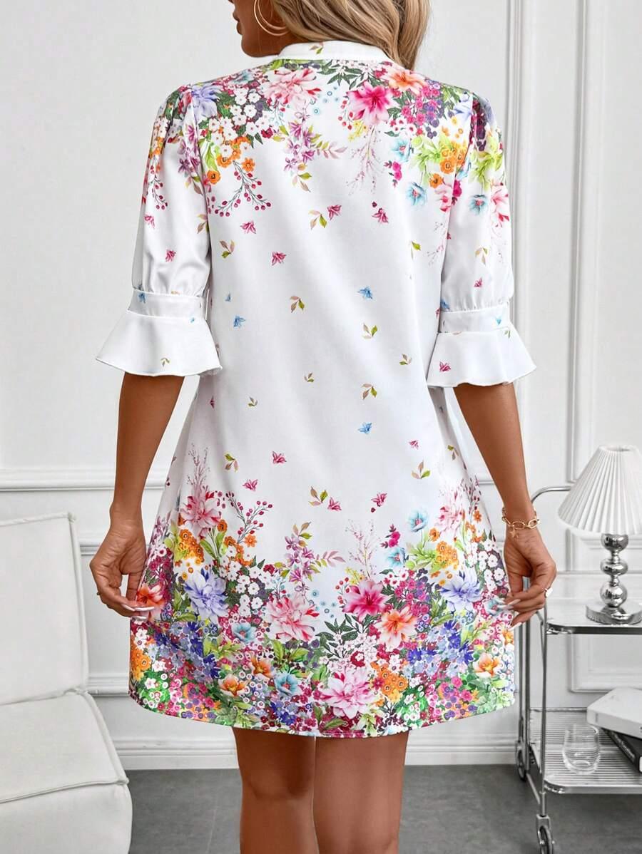 SUKIENKA PRINT V-NECK