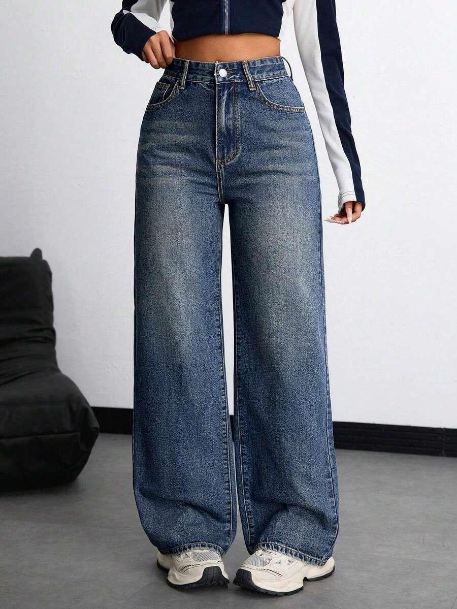 spodnie jeans wysoki stan