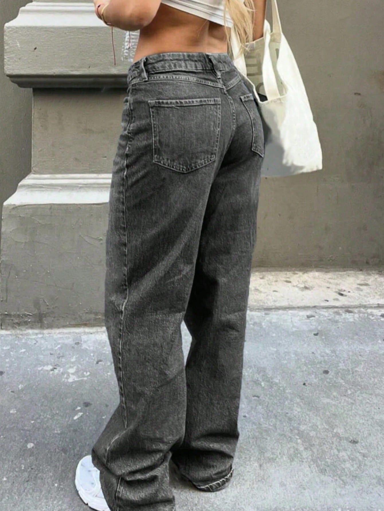 SZARE SPODNIE JEANS 