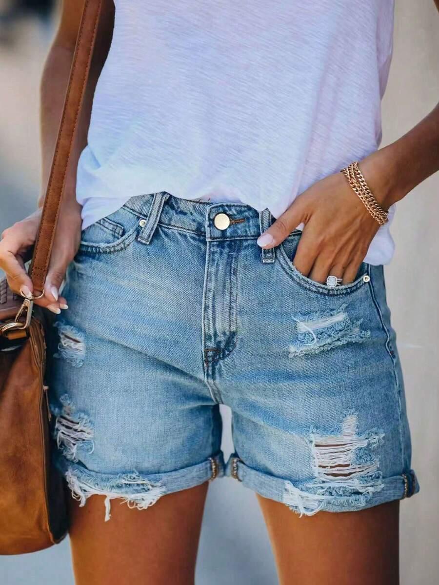NIEBIESKIE SPODENKI JEANS 