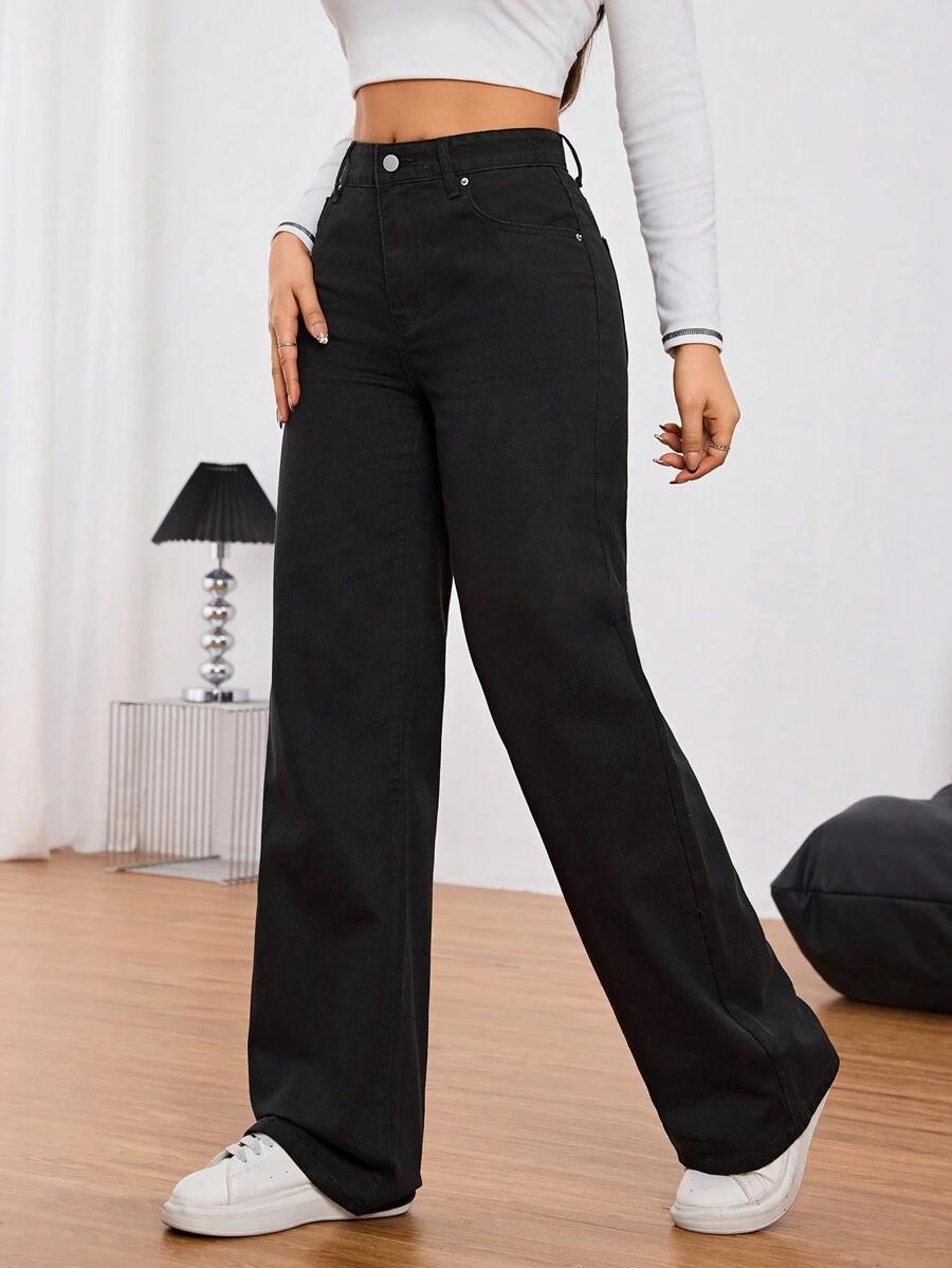 CZARNE SPODNIE JEANS