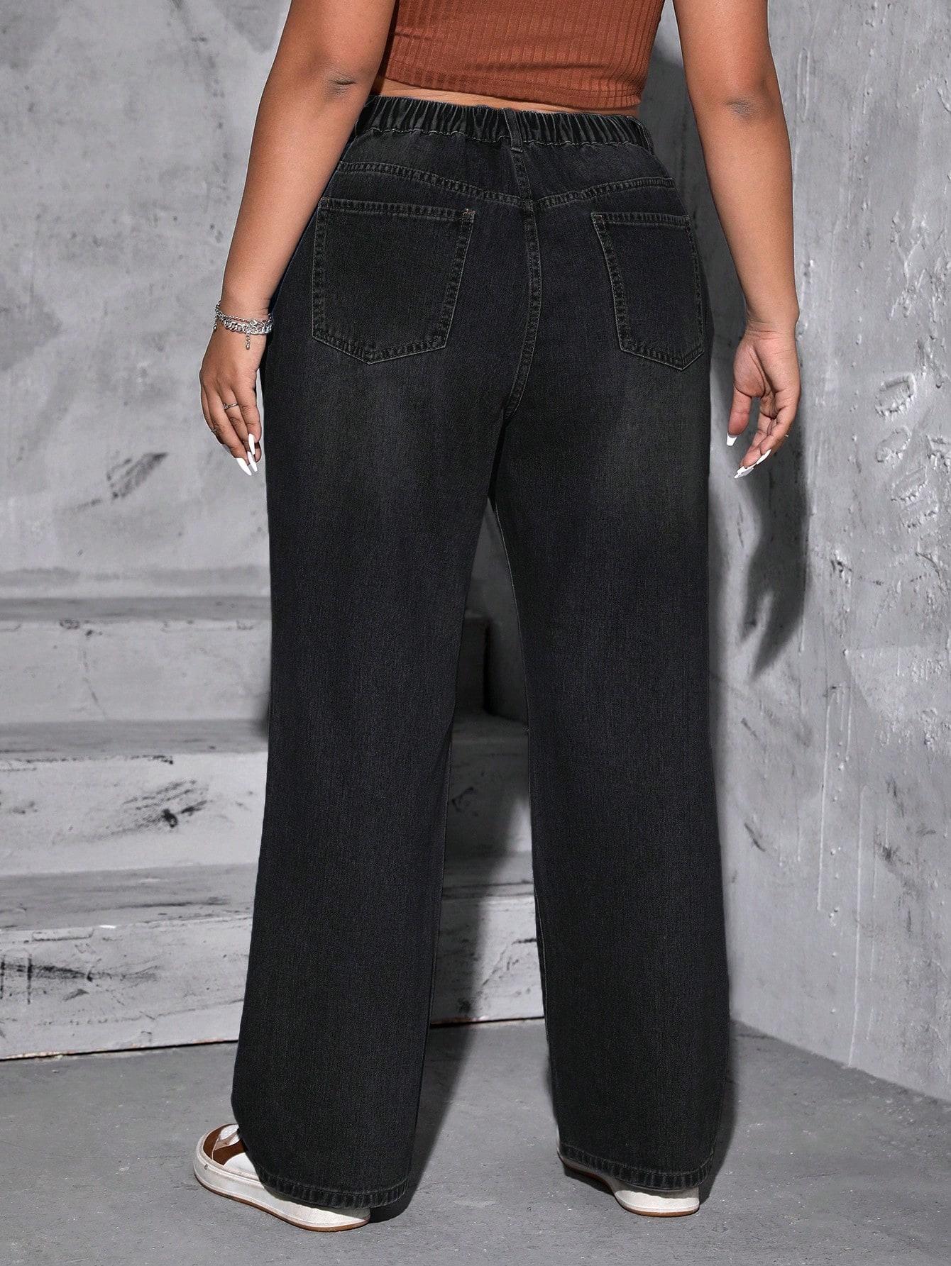 CZARNE SPODNIE JEANS 