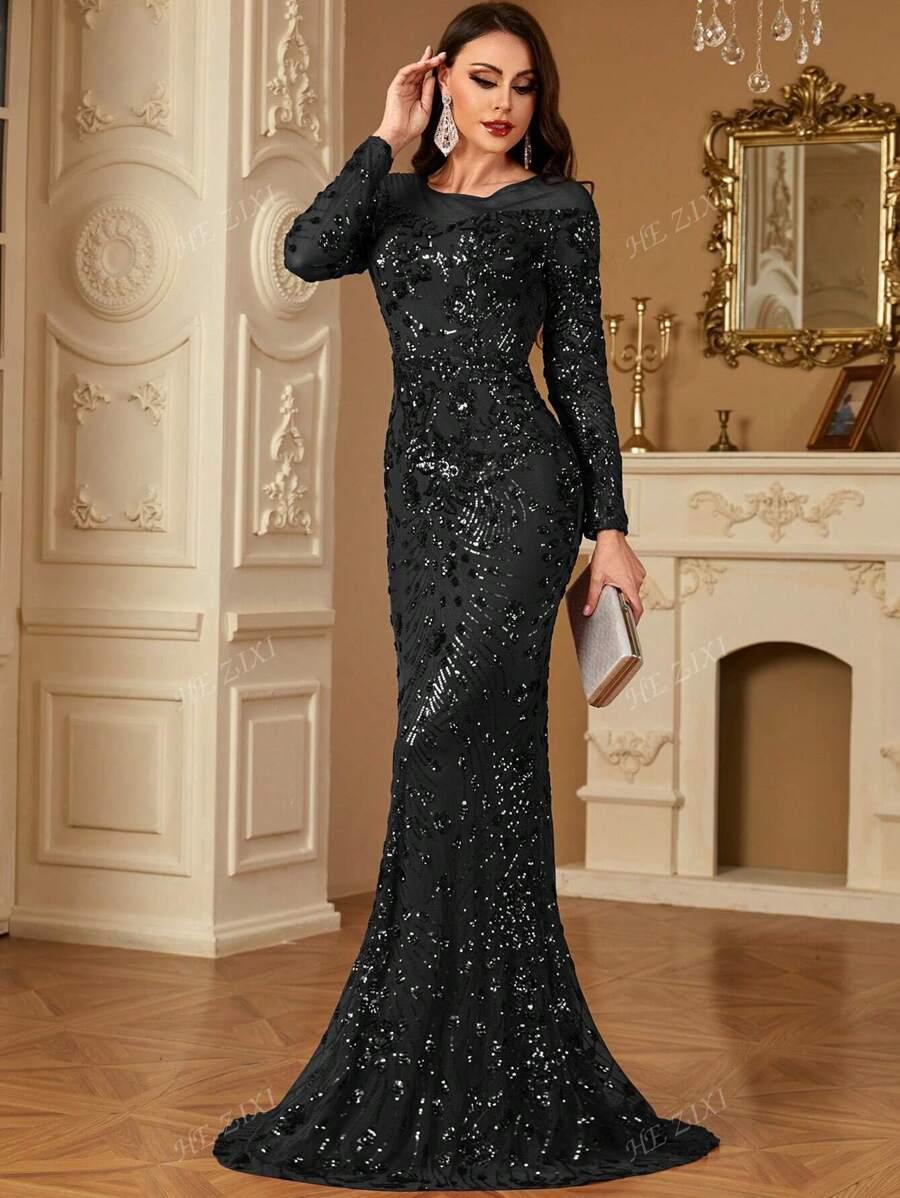 CZARNA MAXI SUKIENKA