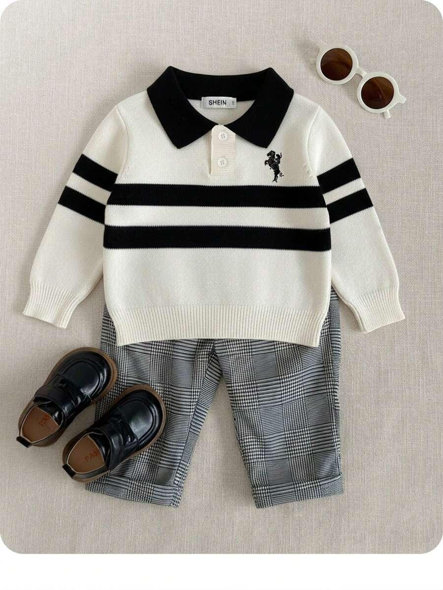 kolorowy sweter guziki 