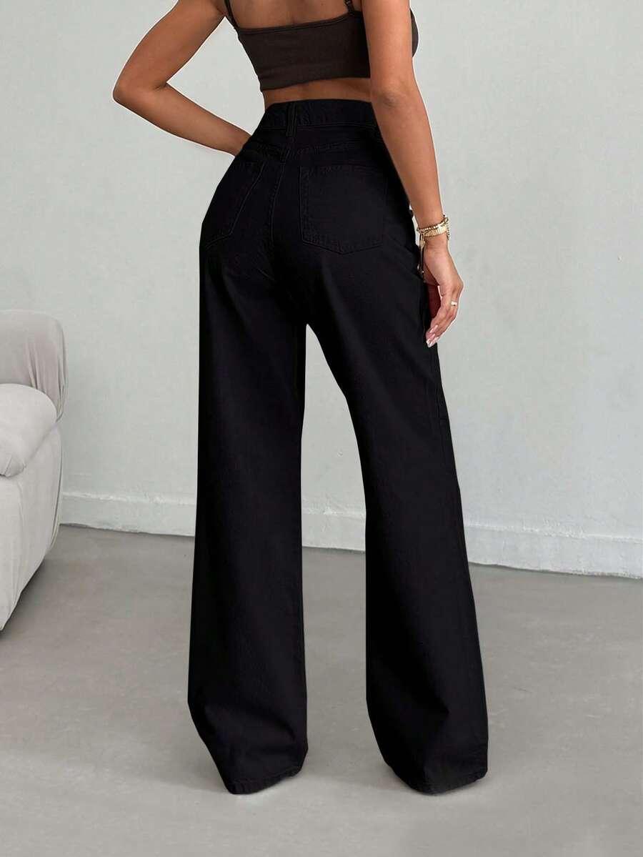 CZARNE SPODNIE JEANS
