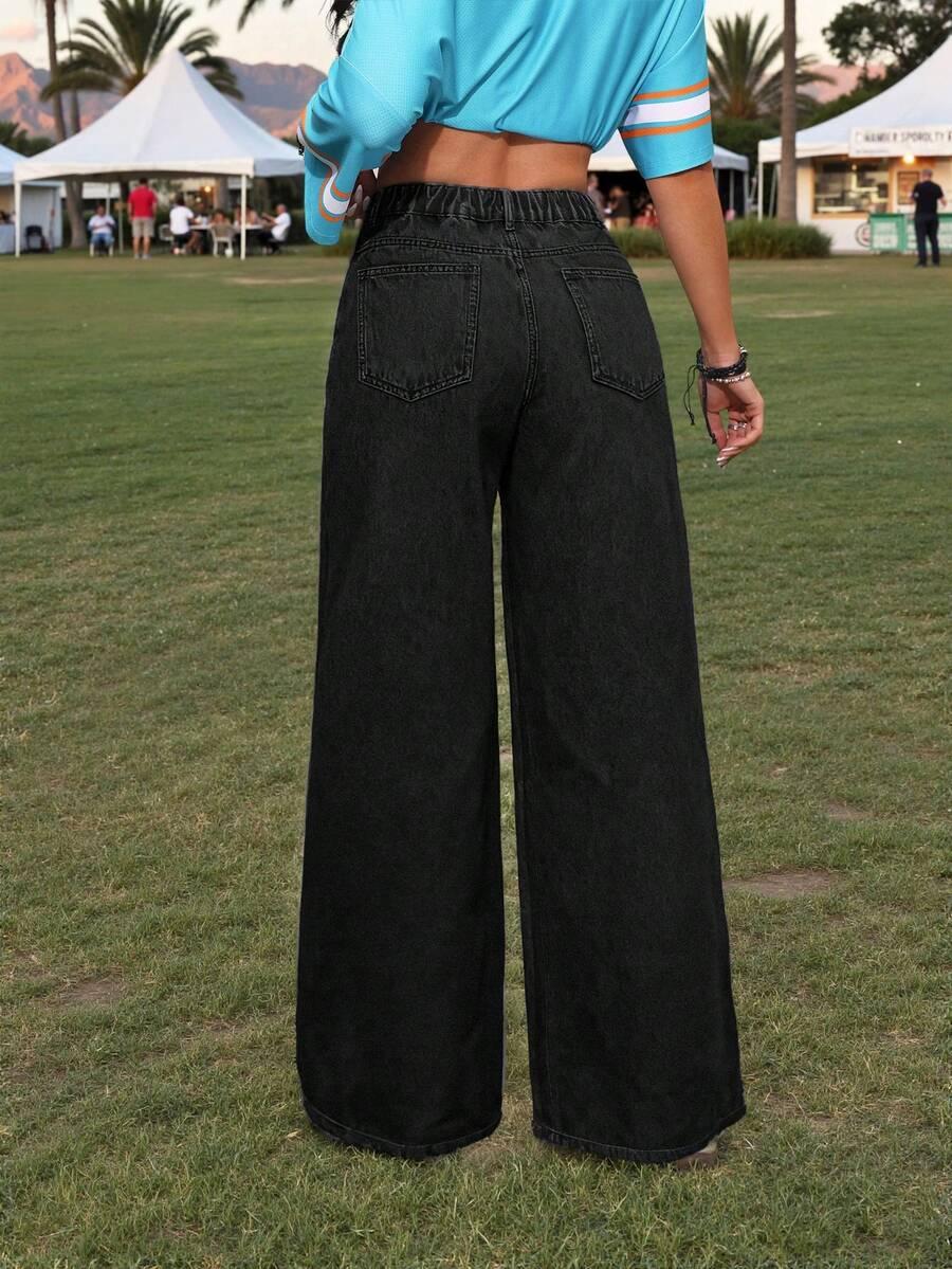 CZARNE SPODNIE JEANS