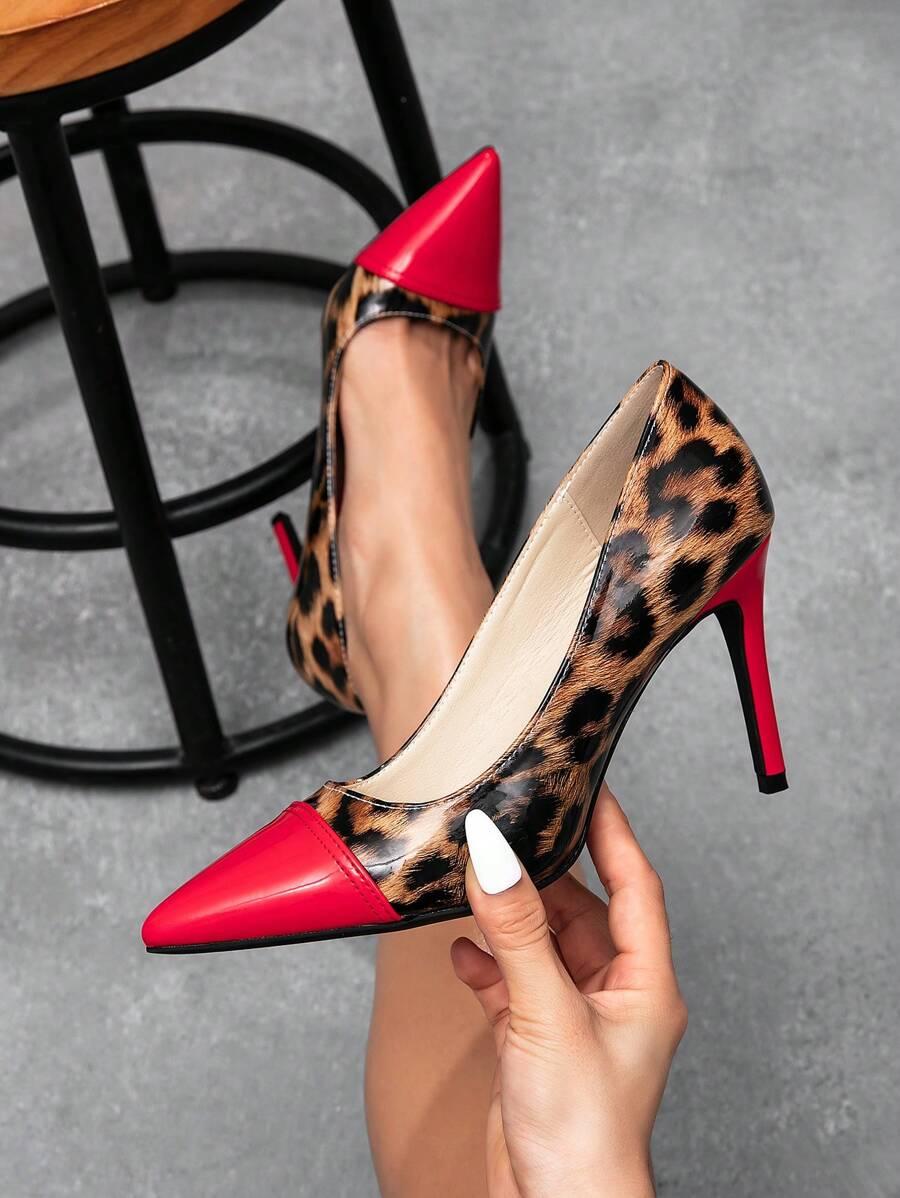 czółenka leopard print