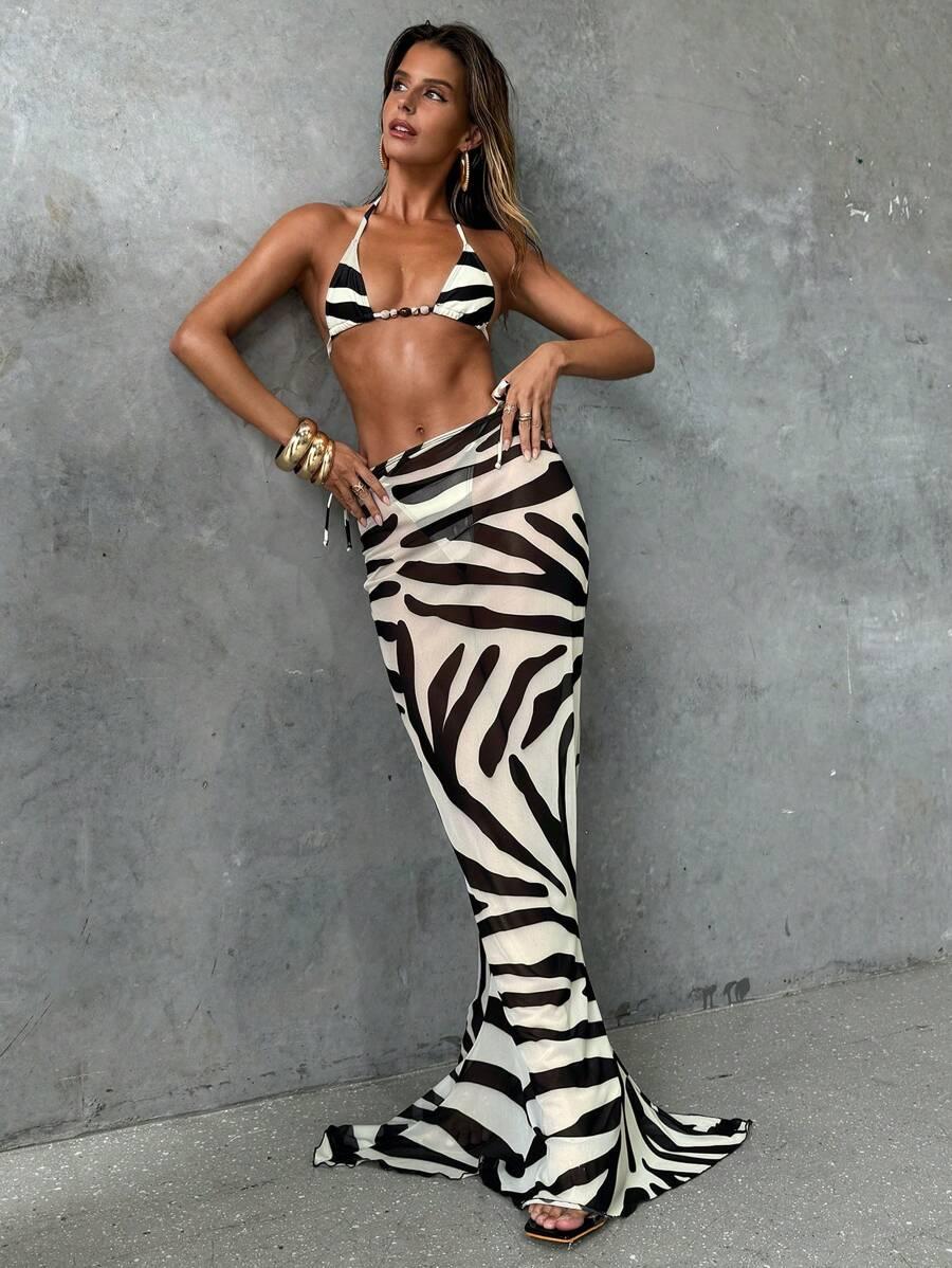 MAXI SPÓDNICA SIATECZKA ANIMAL PRINT 
