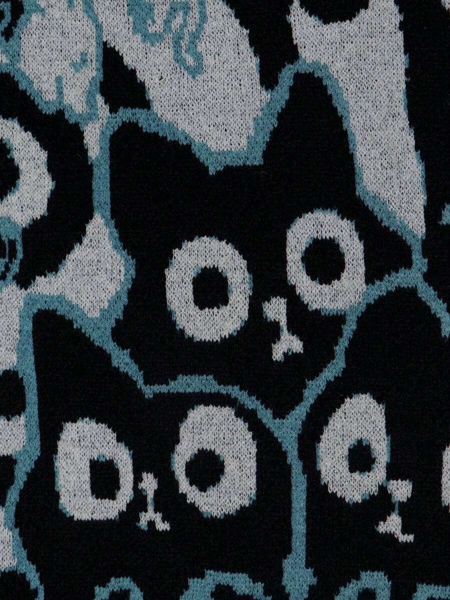 sweter okrągły dekolt wzór