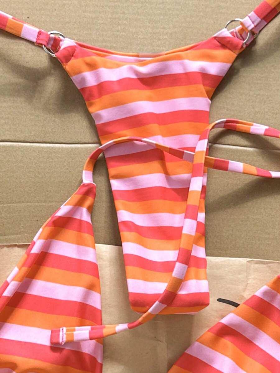 komplet bikini wzór paski