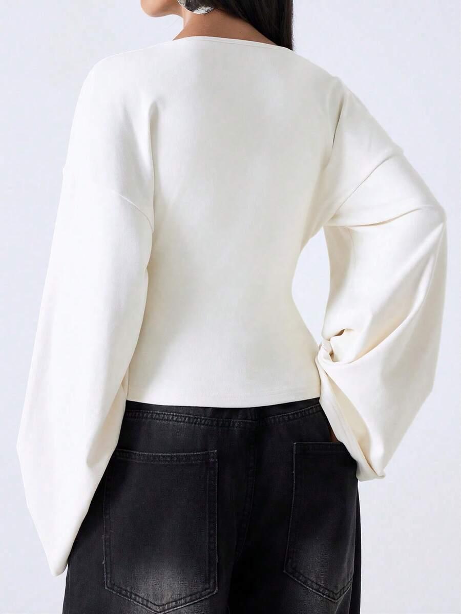 BIAŁA BLUZKA V-NECK 
