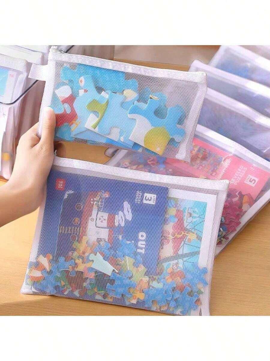 transparentny organizer siateczka zamek 5-pack