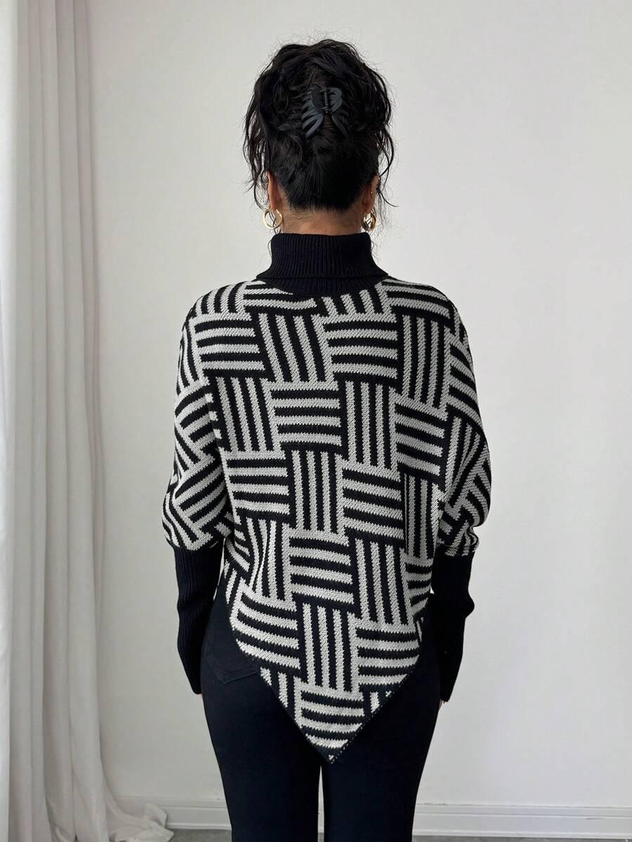 czarny sweter golf 