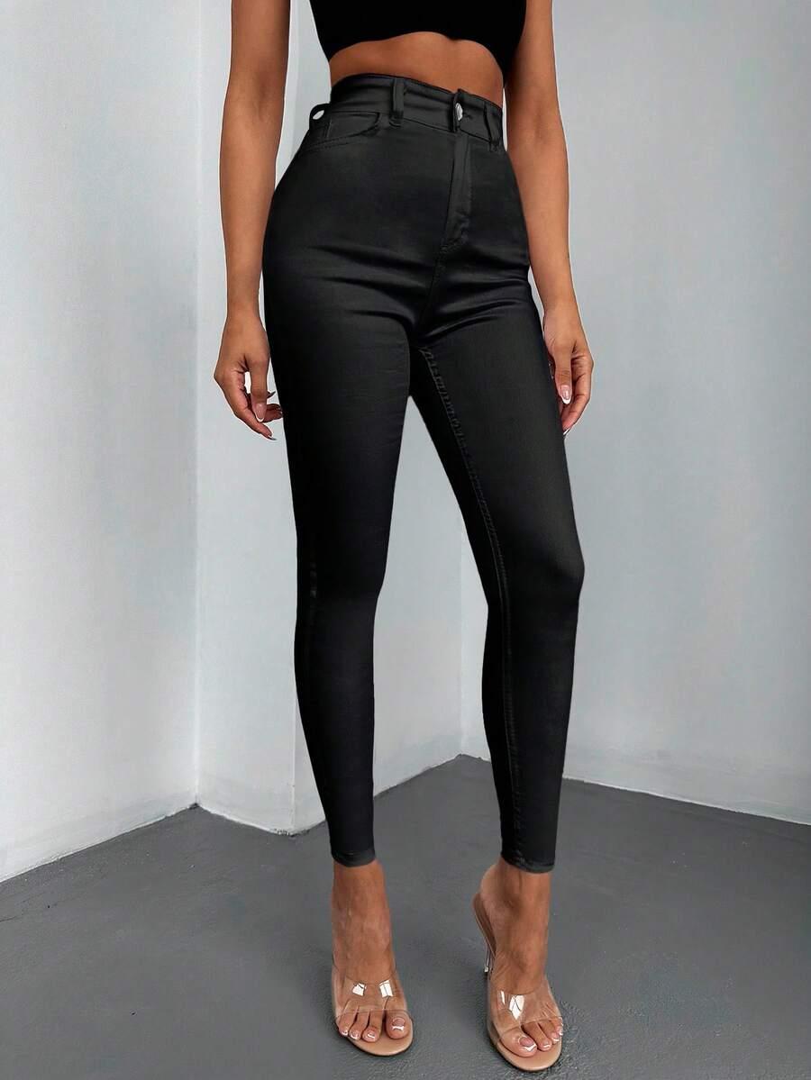 CZARNE SPODNIE JEANS 