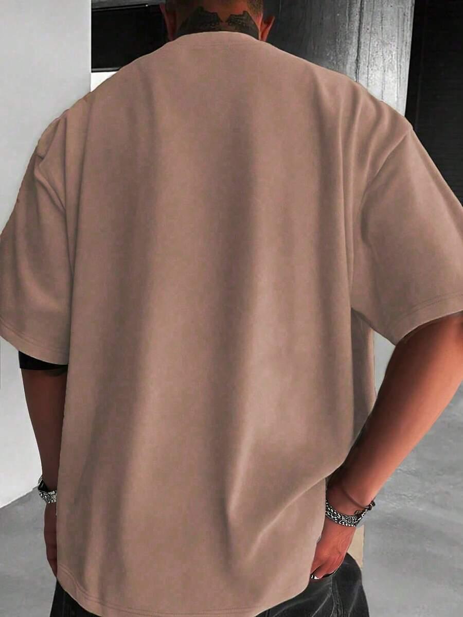 beżowy t-shirt nadruk