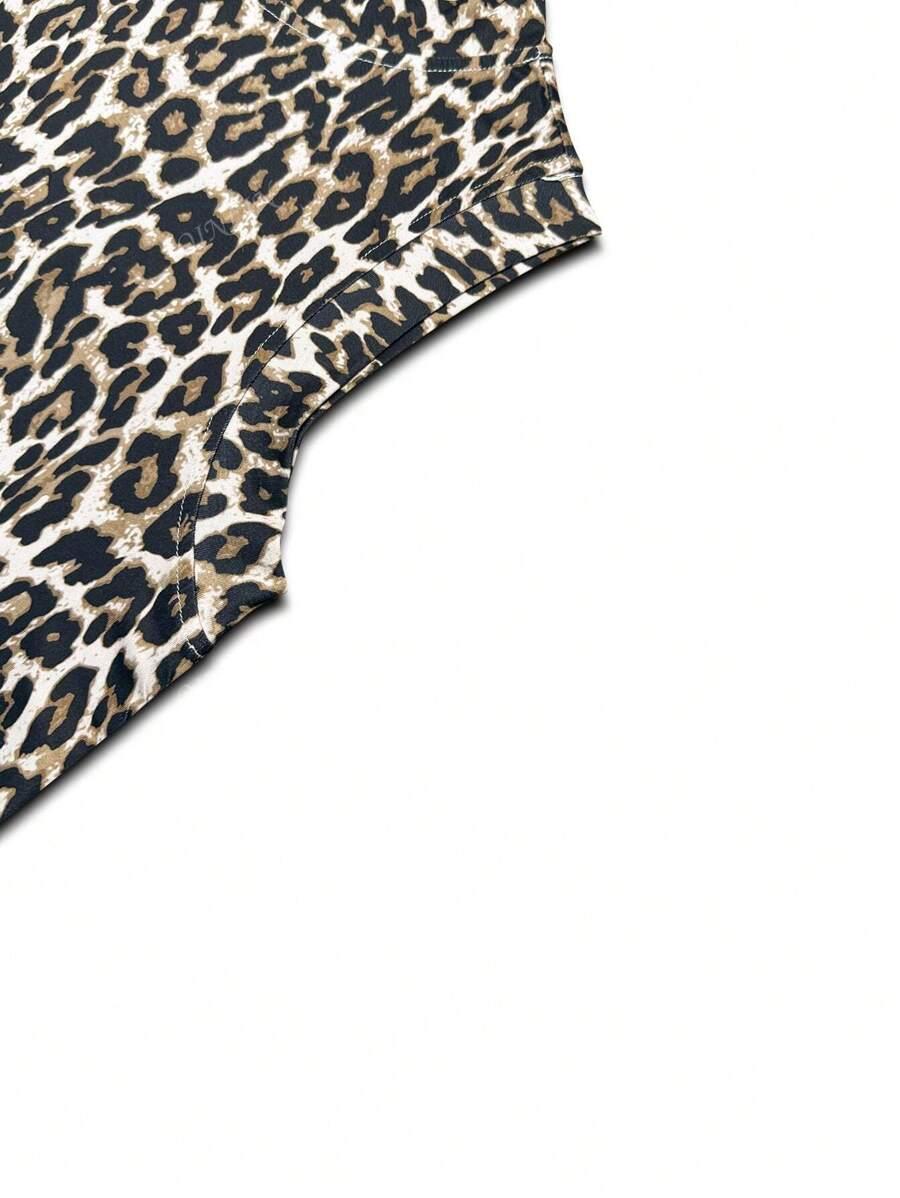 SUKIENKA bez rękawów ANIMAL PRINT rozcięcie