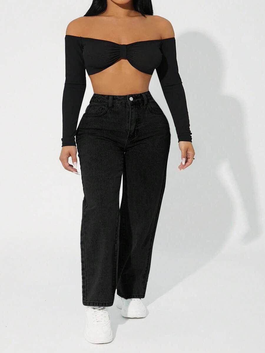 czarne spodnie jeans