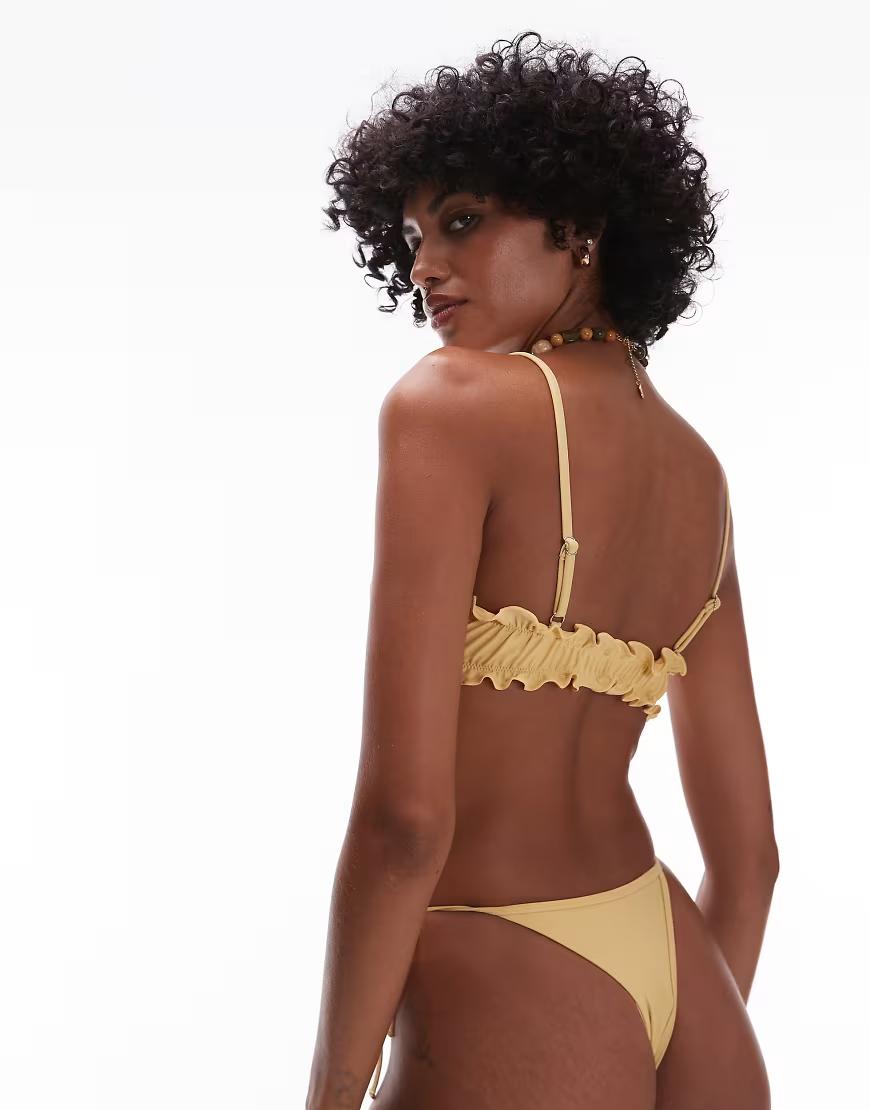 żółty dół od bikini wiązanie